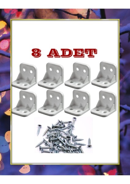 Beyaz Plastik Köşebent 26*26*3.5 (8 Adet)
