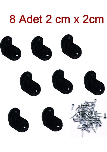 Siyah Plastik Köşebent 2 cm x 2 cm 8 Adet