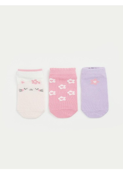 Lcw Baby Çiçekli Kız Bebek Patik Çorap 3'lü