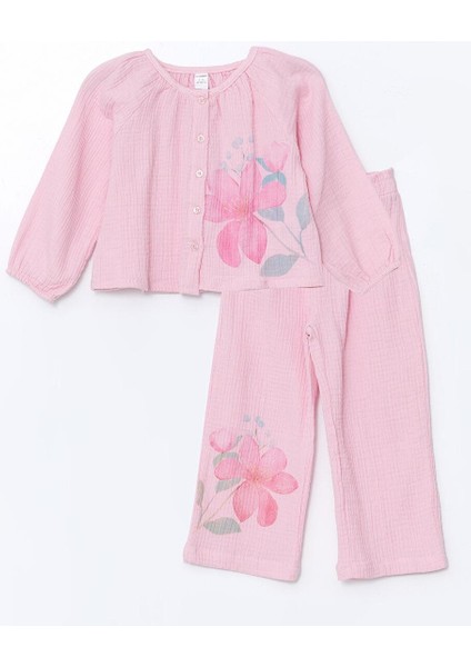 Lcw Baby Büzgülü Kız Çocuk Gömlek ve Pantolon 2'li