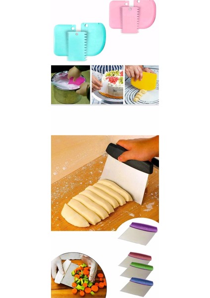 Çelik Spatula Hamur Kesici Hamur ve Pasta Şekillendirici Kesici 2 Li Set fiyatları