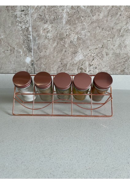 Metal Kapaklı Metal Standlı 5'li Baharatlık Takımı fiyatları