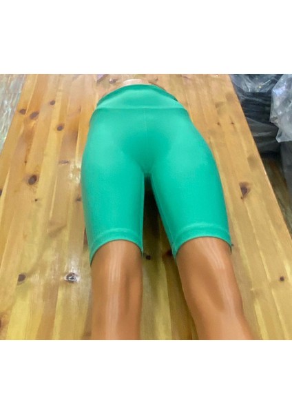 Mint Yeşili Biker ( Bisikletçi ) Tayt