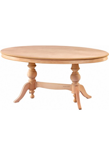 Altınözü Oval 170 Lik Masa Cilasız Ham Ahşap