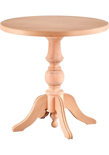 Sarayköy 80 Lik Sabit Yuvarlak Masa Cilasız Ham Ahşap