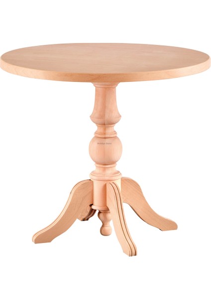 Sarayköy 90 Lık Sabit Yuvarlak Masa Cilasız Ham Ahşap