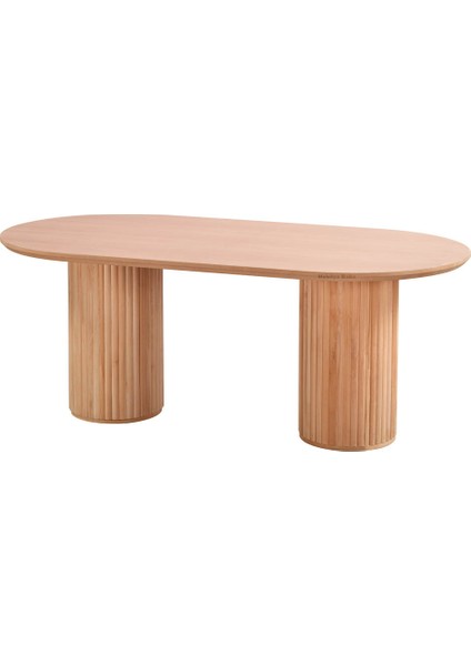 Dinar 200 Lük Oval Masa Cilasız Ham Ahşap