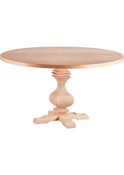 Ereğli 140 Lık Yuvarlak Masa Cilasız Ham Ahşap