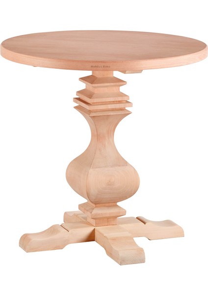 Ereğli 80 Lik Yuvarlak Masa Cilasız Ham Ahşap