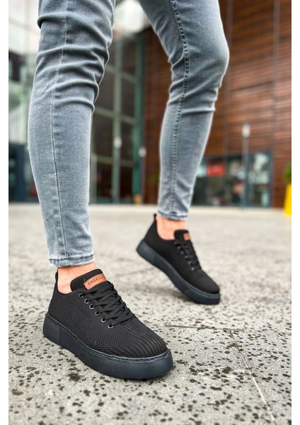 SHO413 Bağcıklı Yüksek Taban Tst Crew Erkek Ayakkabı Sıyah modelleri