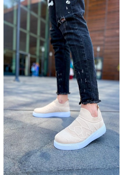 SHO411 Bağcıksız Yüksek Taban Tbt Craig Erkek Ayakkabı Bej modelleri