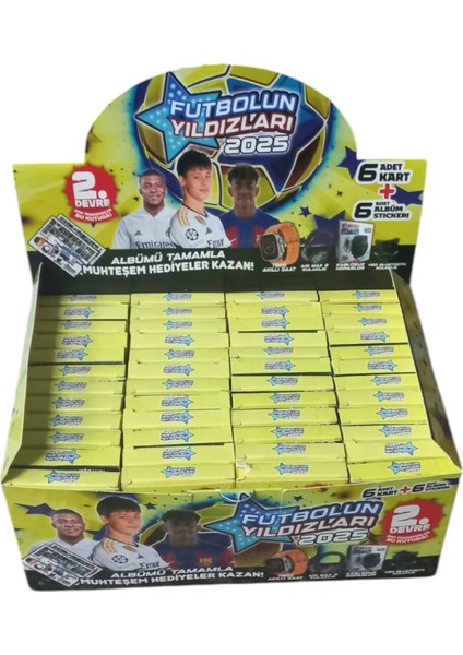 Futbolun Yıldızları 48 Kutulu Devasa 2. Devre Paketi 2025 Sezonu Albümü Tamamla Oyun Kartları Toplam 288 Kart 288 Stickers