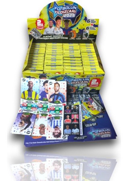 Futbolun Yıldızları 48 Kutulu Devasa 2. Devre Paketi 2025 Sezonu Albümü Tamamla Oyun Kartları Toplam 288 Kart 288 Stickers fırsatları