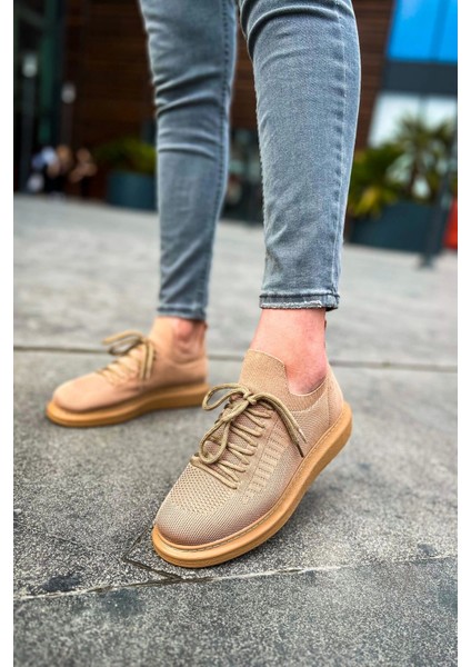 SHO307 Bağcıklı Yüksek Taban Rt Tricot Erkek Ayakkabı Taba fırsatları