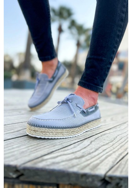 SHO311 Bağcıklı Jüt Taban Espadril Erkek Ayakkabı Antrasıt modelleri