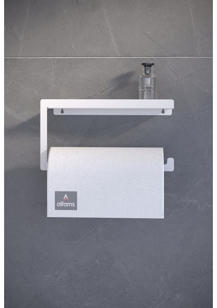 Siyah Modern Korumalı Raflı Paslanmaz Çelik Metal Rulo Kağıt Havluluk Peçetelik Banyo Mutfak Düzenleyici modelleri