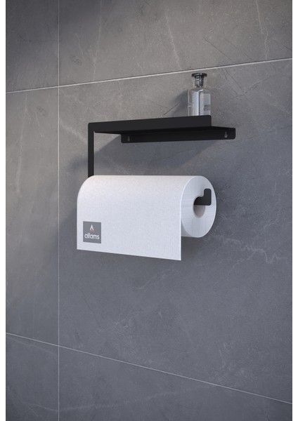 Siyah Modern Korumalı Raflı Paslanmaz Çelik Metal Rulo Kağıt Havluluk Peçetelik Banyo Mutfak Düzenleyici fiyatları