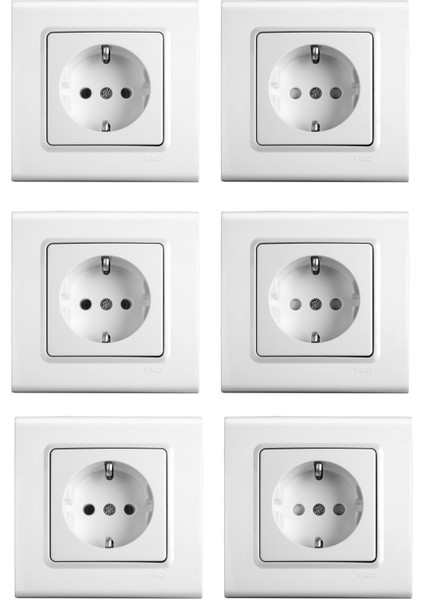 Topraklı Priz Seti Takımı 6 Lı Set Çerçeveli