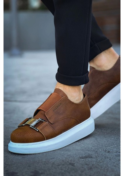 SHO297 Lastikli Toka Detaylı Rahat Taban Cbt Erkek Ayakkabı Taba