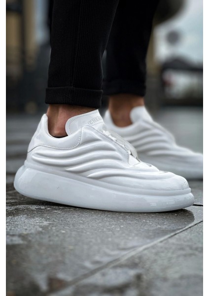 SHO295 Bağcıklı Yüksek Taban Özel Tasarım Rrt Sollıevo Erkek Ayakkabı Beyaz modelleri