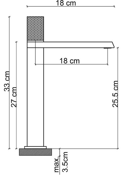 Yüksek Lavabo Bataryası (Mat Siyah) FK-9125