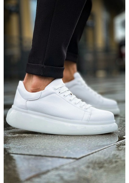 SHO295 Bağcıklı Yüksek Taban Özel Tasarım Cbt Sollıevo Erkek Ayakkabı Beyaz modelleri