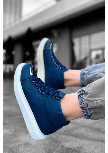 SHO267 Bağcıklı Yüksek Taban Cbt Roma Mirror Erkek Spor Bot Lacıvert fırsatları