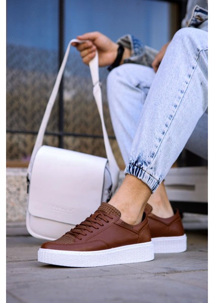 SHO017 Bağcıklı Yüksek Taban Fbt Pyramid Erkek Ayakkabı Taba modelleri