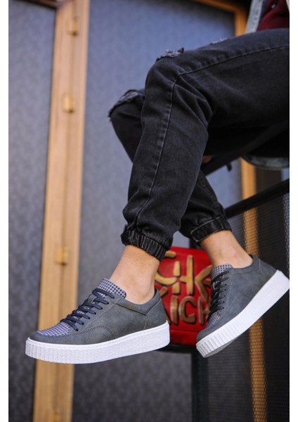 SHO017 Bağcıklı Yüksek Taban Fbt Pyramid Erkek Ayakkabı Antrasıt fiyatları