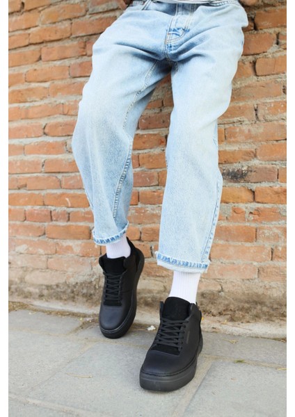 SHO004 Bağcıklı Yüksek Taban Cst Hıde Erkek Ayakkabı Sıyah fiyatları