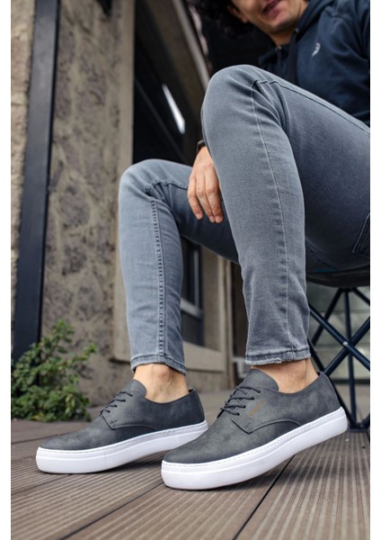 SHO005 Bağcıklı Yüksek Taban Cbt Pıttı Erkek Spor Klasik Ayakkabı Antrasıt fiyatları