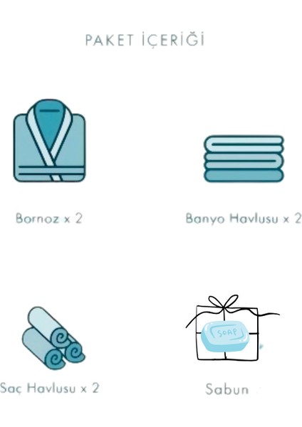 Wedding Aile Bornoz Seti 6 Parça- Sabun Hediyeli modelleri