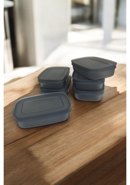 Saklama Kabı, Antrasit, 6'lı Set, 0.6 Lt