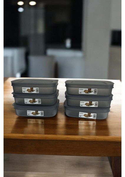 Saklama Kabı, Antrasit, 6'lı Set, 0.6 Lt