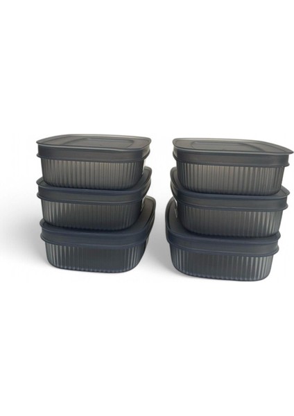 Saklama Kabı, Antrasit, 6'lı Set, 0.6 Lt