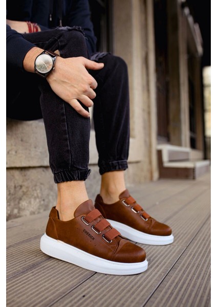 SHO253 3 Bantlı Rahat Taban Cbt Mirror Non Erkek Ayakkabı Taba