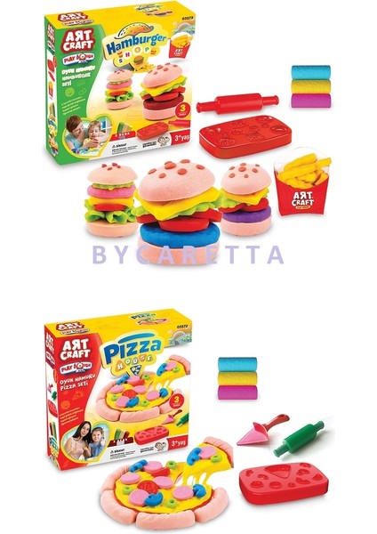 Pizza Seti Oyun Hamuru 150 gr + Hamburger Seti Oyun Hamuru 150 gr