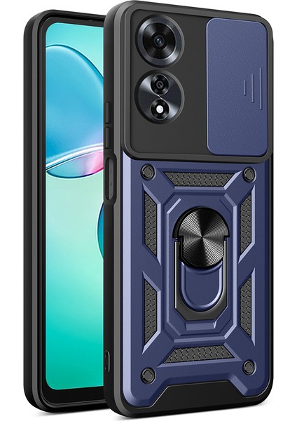 Oppo A60 Uyumlu Kılıf Magnetik Standlı Kamera Korumalı Sürgülü Vega Kapak