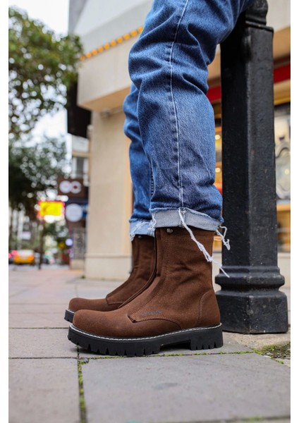 SHO027 Fermuarlı Yüksek Taban Sst Quebec Erkek Bot Kahve fiyatları