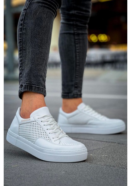 SHO015 Bağcıklı Yüksek Taban Delikli Desen Cbt First Edition Erkek Ayakkabı Beyaz fiyatları