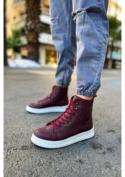 SHO055 Bağcıklı Yüksek Taban Cbt Between Erkek Spor Bot Bordo fırsatları