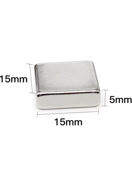 2 Adet 15 mm x 15 mm x 5 mm Köşeli Süper Güçlü Neodyum Mıknatıs fırsatları