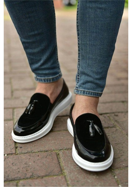 SHO002 Püsküllü Corcik Rbt Loafer Verniciata Erkek Klasik Ayakkabı Sıyah fiyatları