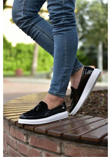 SHO002 Püsküllü Corcik Rbt Loafer Verniciata Erkek Klasik Ayakkabı Sıyah fırsatları