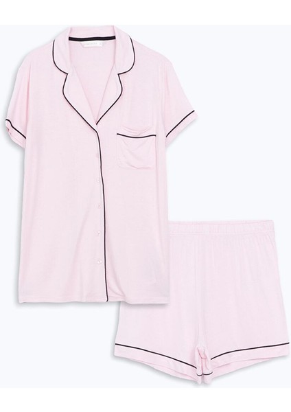 Lcw Dream Gömlek Yaka Kadın Şortlu Pijama Takımı indirimleri