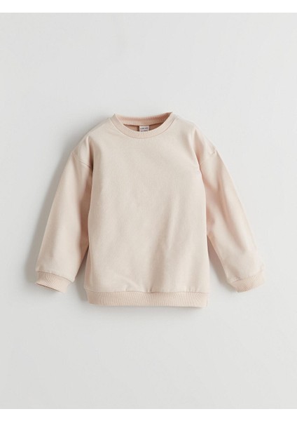 Lcw Baby Bisiklet Yaka Kız Bebek Sweatshirt ve Pantolon 2'li Takım