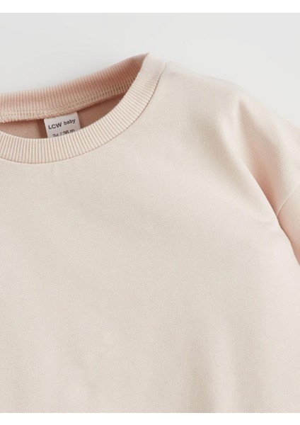 Lcw Baby Bisiklet Yaka Kız Bebek Sweatshirt ve Pantolon 2'li Takım