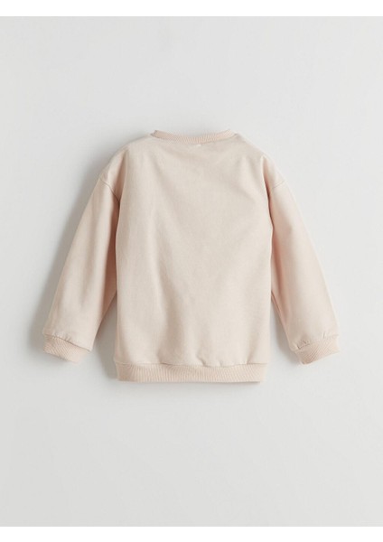 Lcw Baby Bisiklet Yaka Kız Bebek Sweatshirt ve Pantolon 2'li Takım