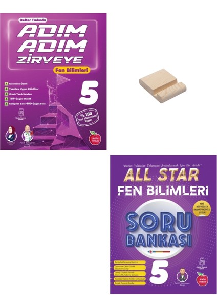 (Sınıf: 5) Adım Adım Zirveye ve All Star Fen Bilimleri Soru Bankası (Telefon Tutucu)