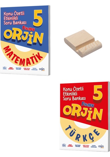 (Sınıf: 5) Matematik ve Türkçe Etkinlikli Soru Bankası (Telefon Tutucu)